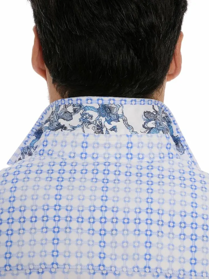 Men Robert Graham Sweaters and Knits Port Of Call Motion Long Sleeve Knit Shirt Blue