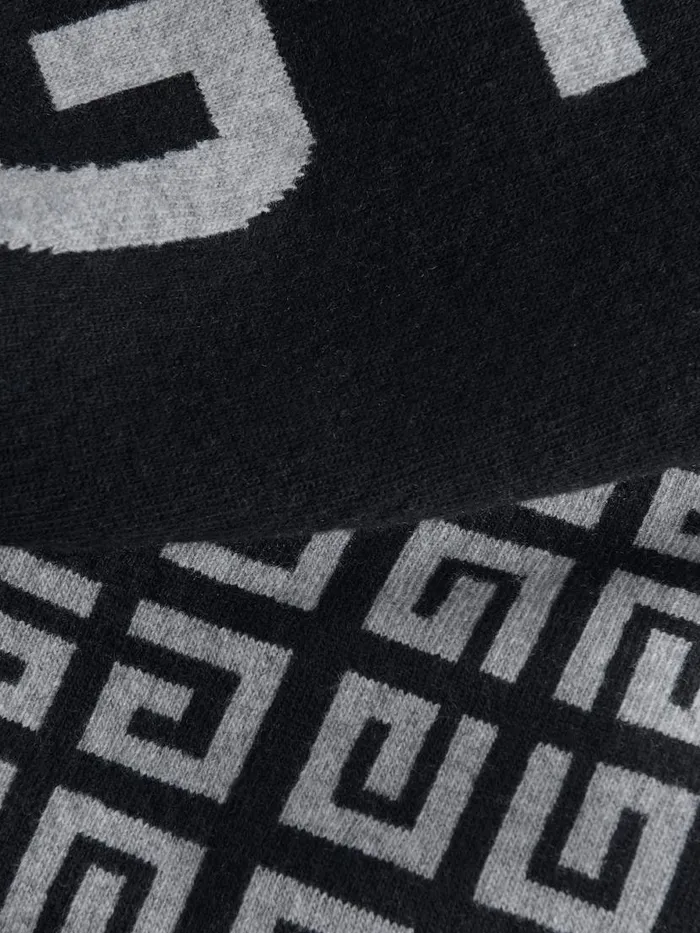 Men Scarves and Ties Givenchy GIVENCHY 4G Double Sided Scarf In Wool And Cashmere Black