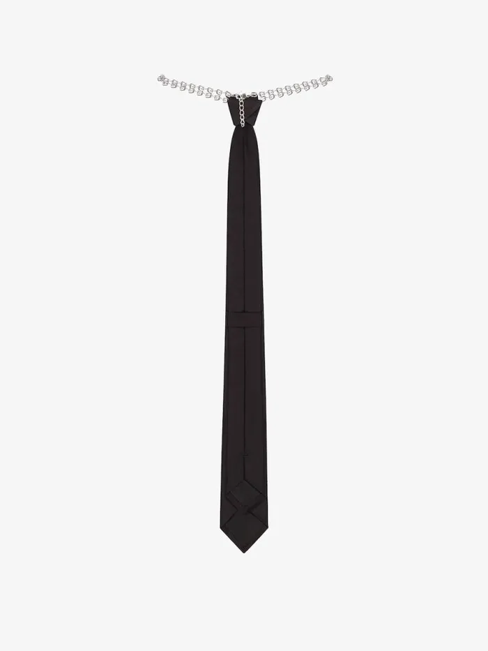 Men Scarves and Ties Givenchy Tie With Chain In Silk Black Men Scarves and Ties Givenchy Tie With Chain In Silk Black