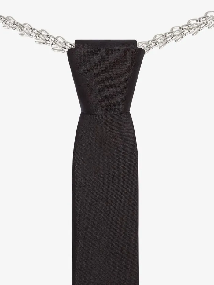 Men Scarves and Ties Givenchy Tie With Chain In Silk Black Men Scarves and Ties Givenchy Tie With Chain In Silk Black