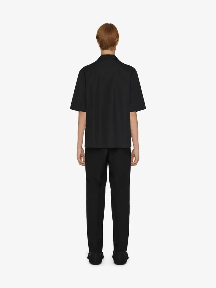 Men Shirts Givenchy GIVENCHY Boxy Fit Hawaiian Shirt In Poplin Black