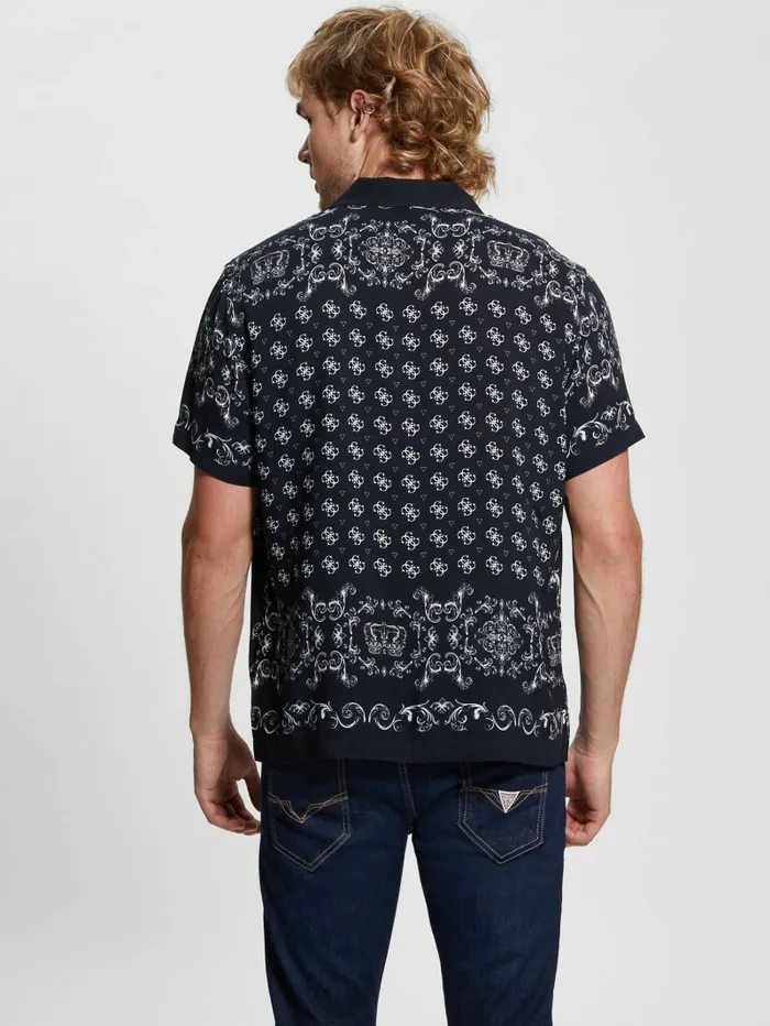 Men Shirts GUESS Eco Royal Scroll Shirt Royal Scroll Men Shirts GUESS Eco Royal Scroll Shirt Royal Scroll