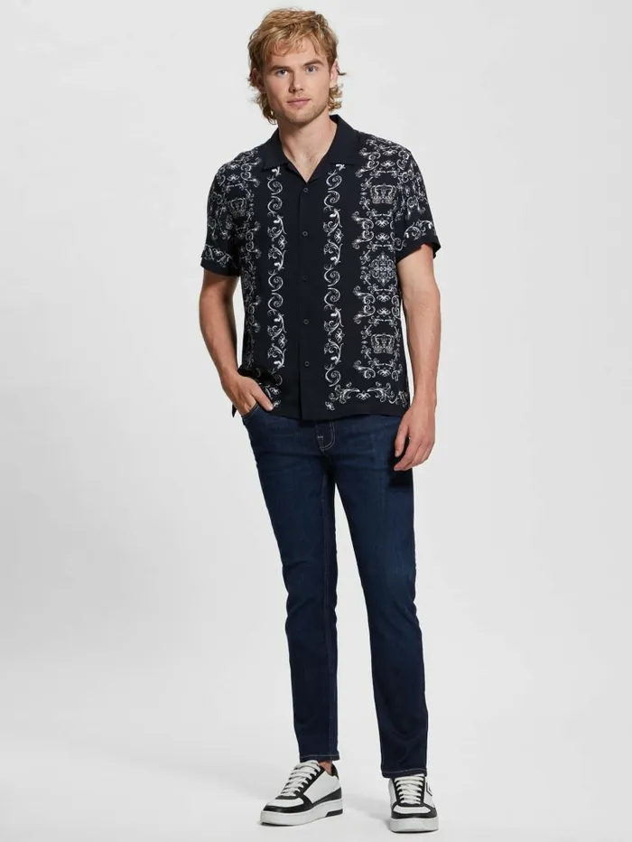 Men Shirts GUESS Eco Royal Scroll Shirt Royal Scroll Men Shirts GUESS Eco Royal Scroll Shirt Royal Scroll