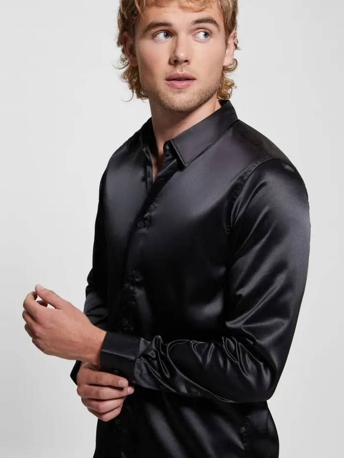 Men Shirts GUESS LongSleeve Regal Shirt Black