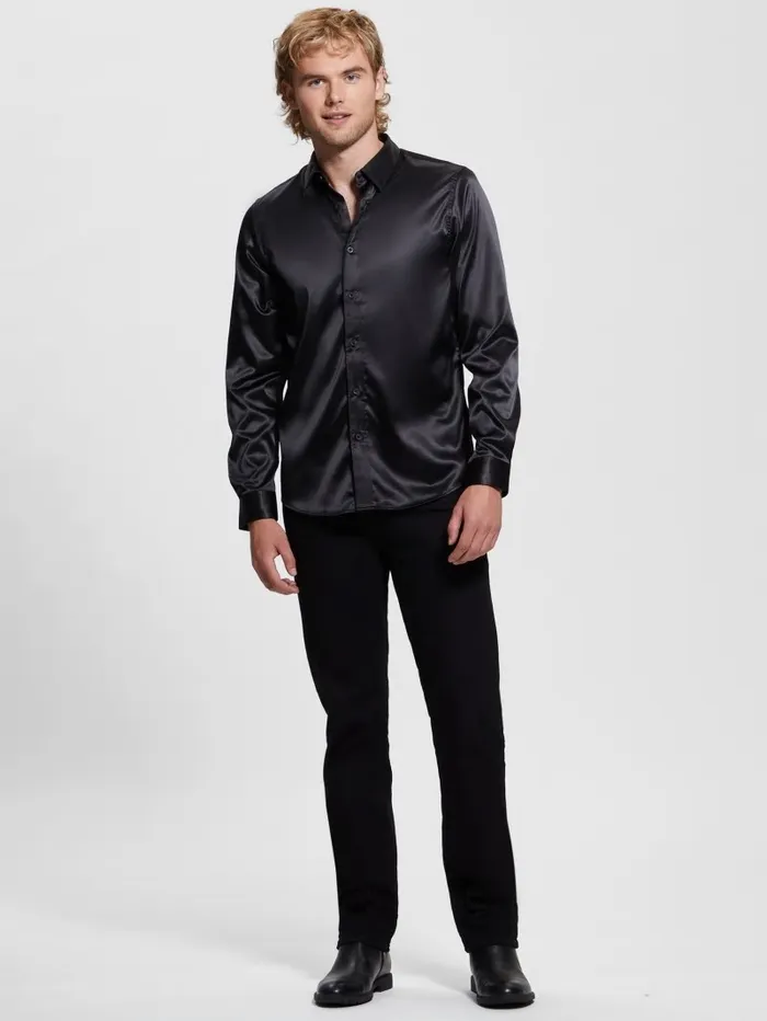 Men Shirts GUESS LongSleeve Regal Shirt Black Men Shirts GUESS LongSleeve Regal Shirt Black