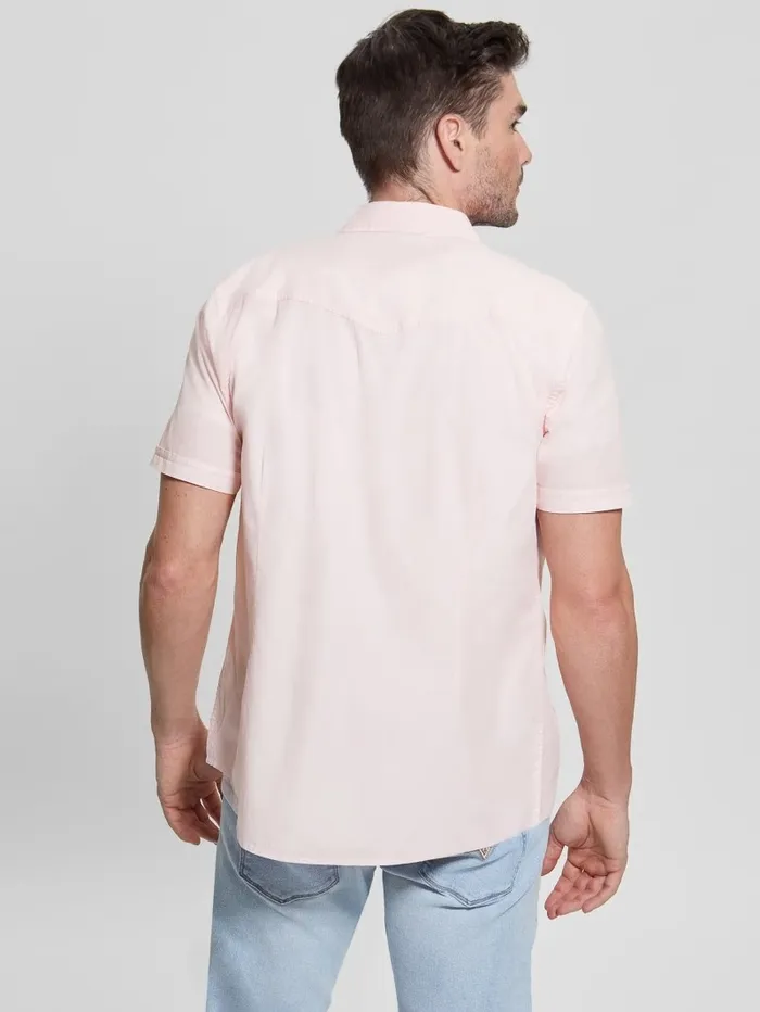 Men Shirts GUESS Nottingham Shirt Blush Cotton Men Shirts GUESS Nottingham Shirt Blush Cotton