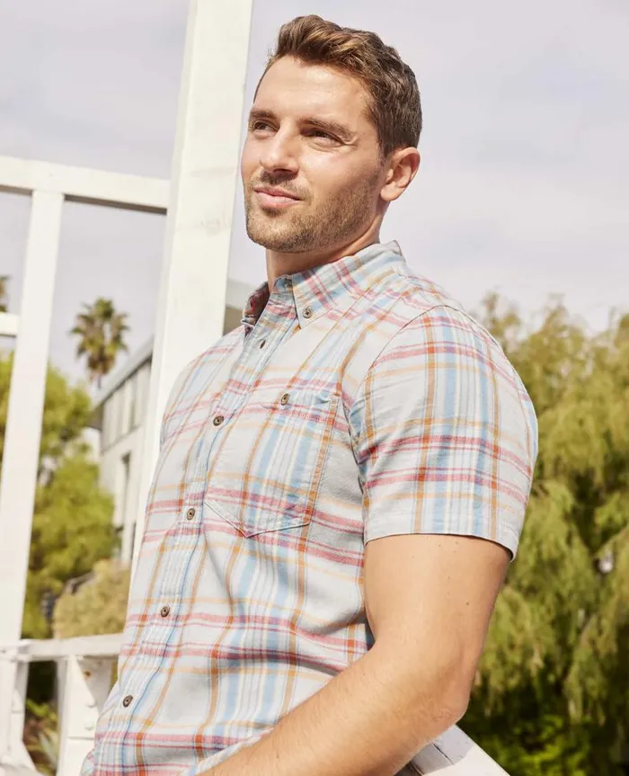 Men Shirts Toad and Co Eddy Short Sleeve Shirt Glacier