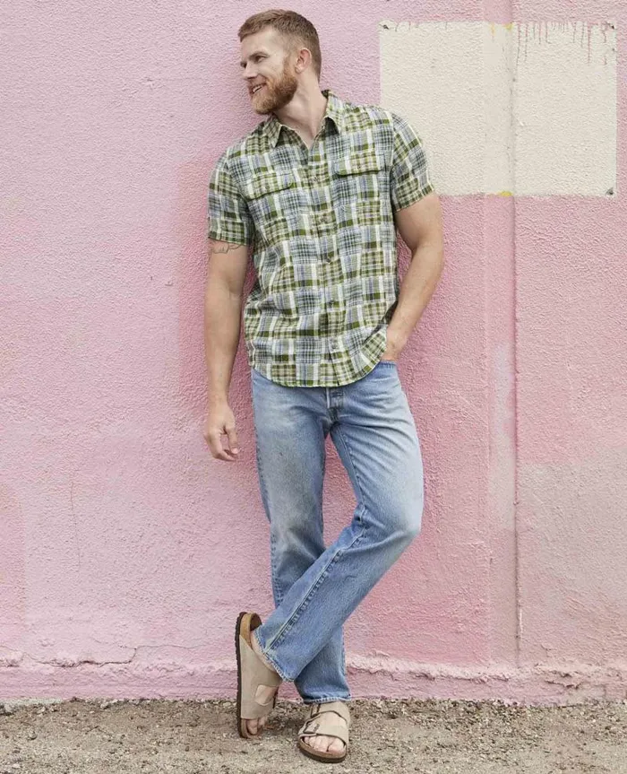 Men Shirts Toad and Co Patcher Shirt Chive