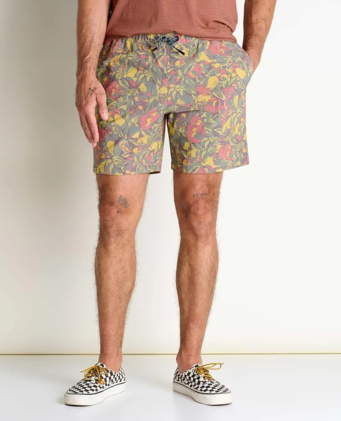 Men Shorts Toad and Co Boundless PullOn Short Chive Fruit Print