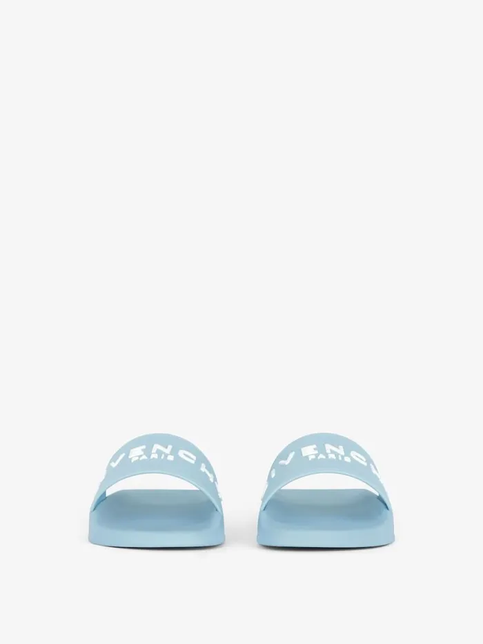 Men Slides and Sandals Givenchy Slide Flat Sandals In Rubber Sky Blue Men Slides and Sandals Givenchy Slide Flat Sandals In Rubber Sky Blue
