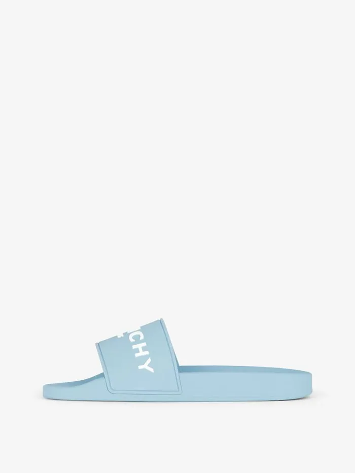 Men Slides and Sandals Givenchy Slide Flat Sandals In Rubber Sky Blue Men Slides and Sandals Givenchy Slide Flat Sandals In Rubber Sky Blue