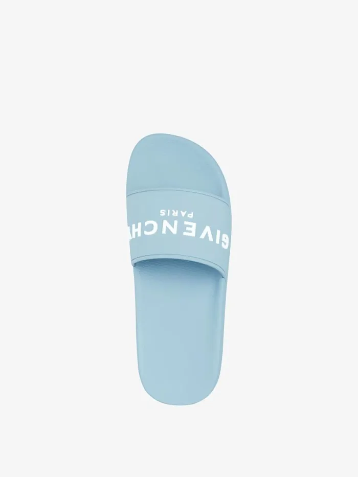 Men Slides and Sandals Givenchy Slide Flat Sandals In Rubber Sky Blue Men Slides and Sandals Givenchy Slide Flat Sandals In Rubber Sky Blue