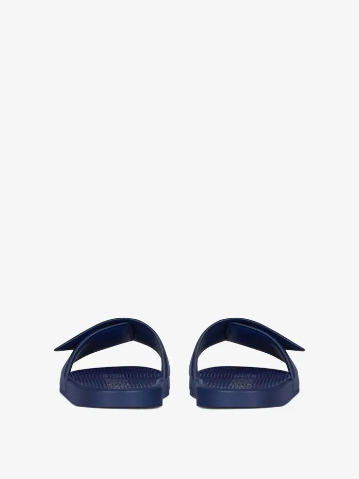 Men Slides and Sandals Givenchy Slide Flat Sandals In Synthetic Leather Medium Blue Men Slides and Sandals Givenchy Slide Flat Sandals In Synthetic Leather Medium Blue
