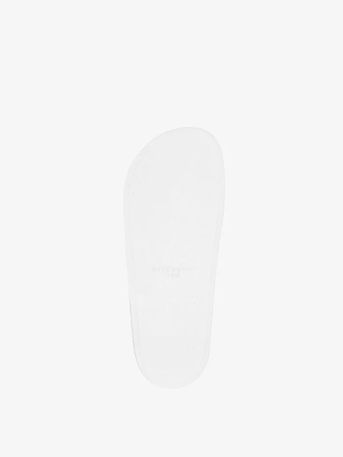 Men Slides and Sandals Givenchy Slide Flat Sandals In Synthetic Leather Whiteblue Men Slides and Sandals Givenchy Slide Flat Sandals In Synthetic Leather Whiteblue