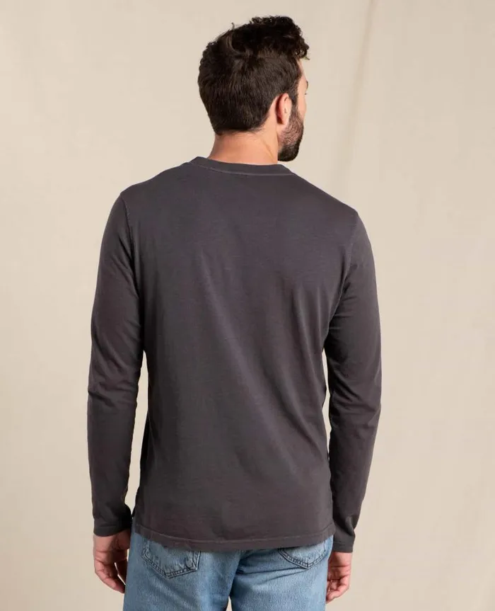 Men Sweaters Jackets and Layers Toad and Co Primo Long Sleeve Henley Soot Vintage Wash