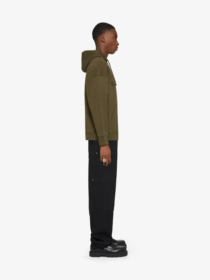 Men Sweatshirts and Hoodies Givenchy GIVENCHY Archetype Slim Fit Hoodie In Fleece Khaki