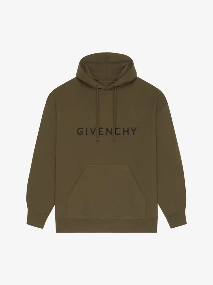 Men Sweatshirts and Hoodies Givenchy GIVENCHY Archetype Slim Fit Hoodie In Fleece Khaki