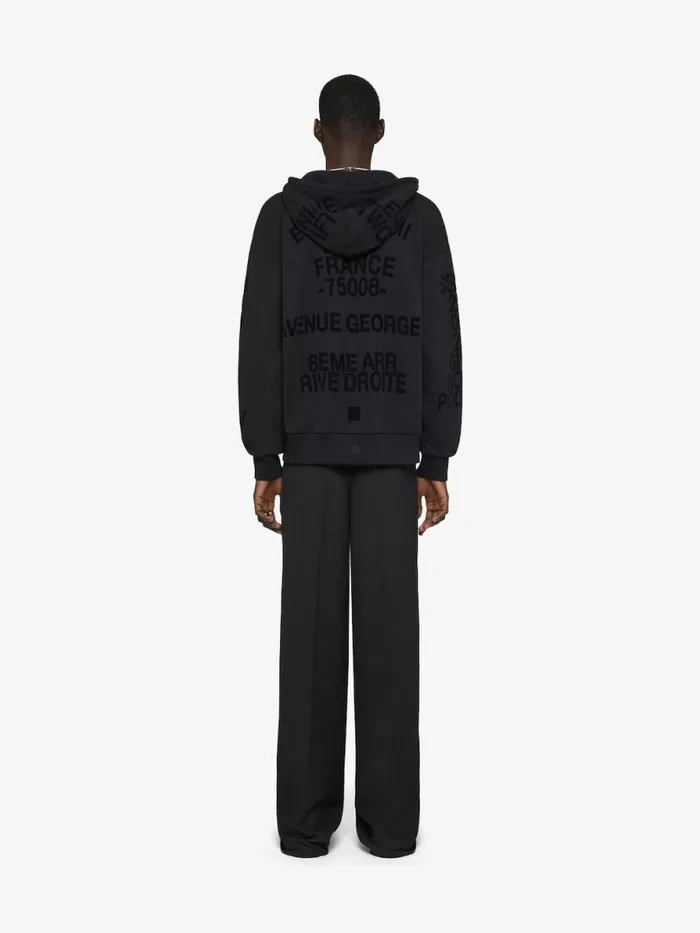 Men Sweatshirts and Hoodies Givenchy GIVENCHY Zipped Hoodie In Fleece Black
