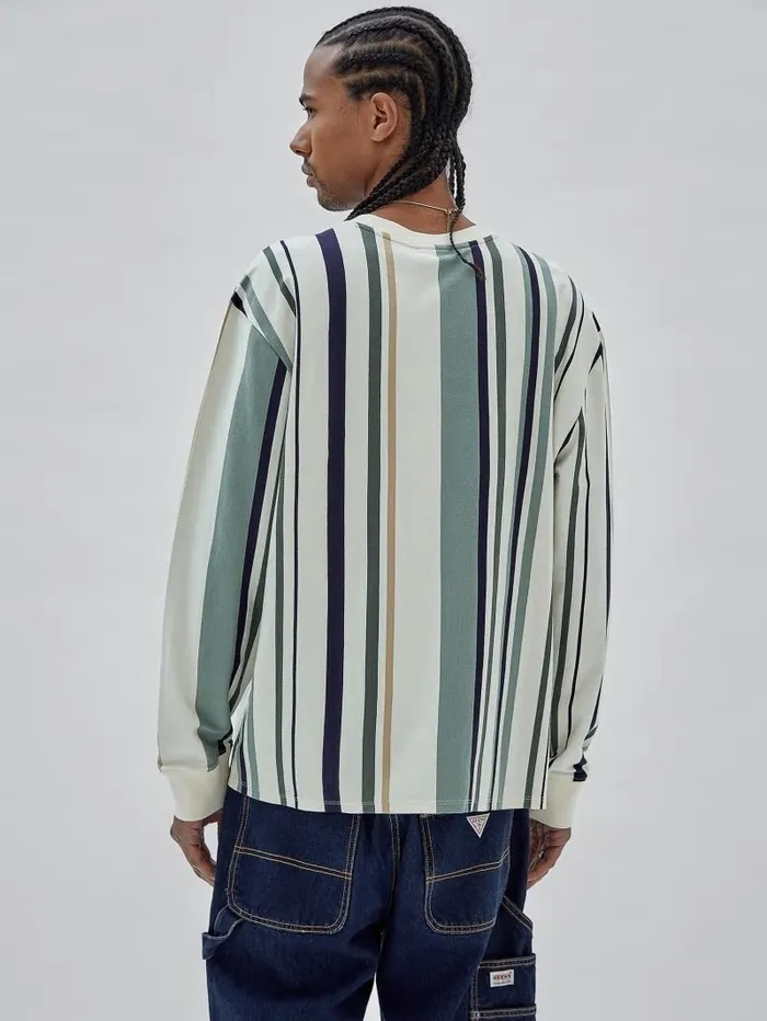 Men TShirts and Tanks GUESS GUESS Originals Striped Tee Sandy Shore Multi