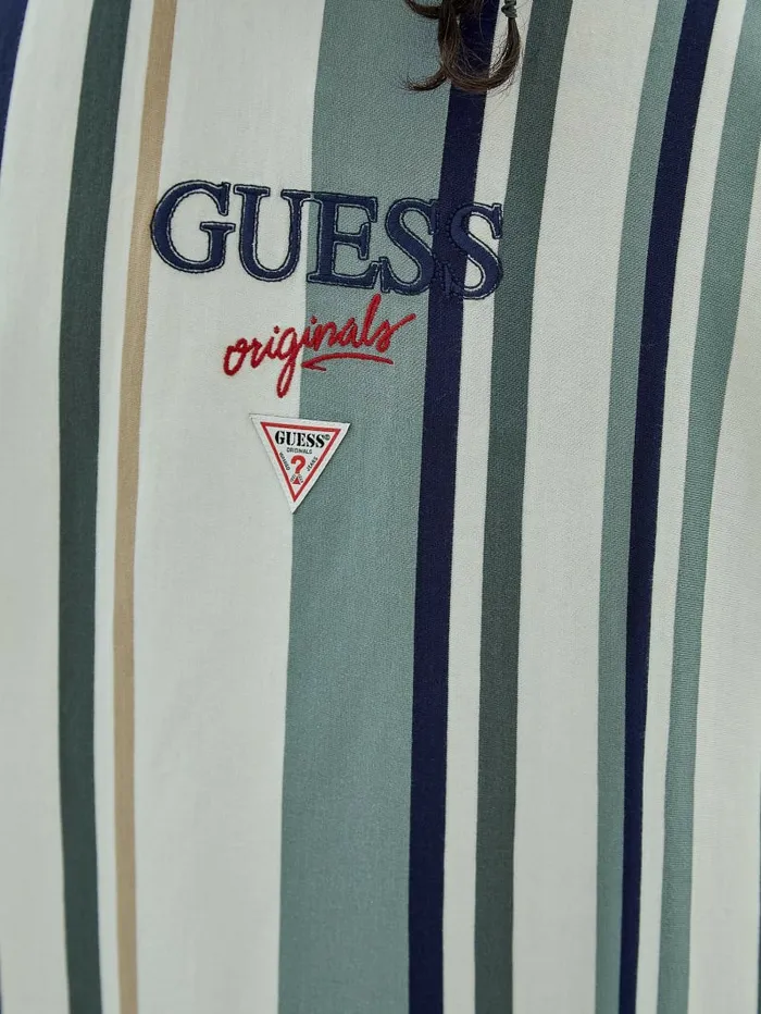 Men TShirts and Tanks GUESS GUESS Originals Striped Tee Sandy Shore Multi