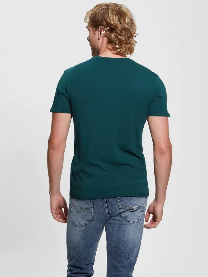 Men TShirts and Tanks GUESS Logo TriScroll Tee Dark Jade Men TShirts and Tanks GUESS Logo TriScroll Tee Dark Jade