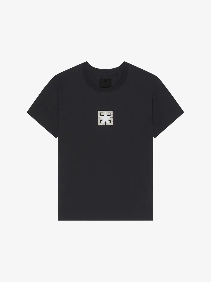 Men TShirts Givenchy 4G Stars Boxy Fit Tshirt In Cotton Black