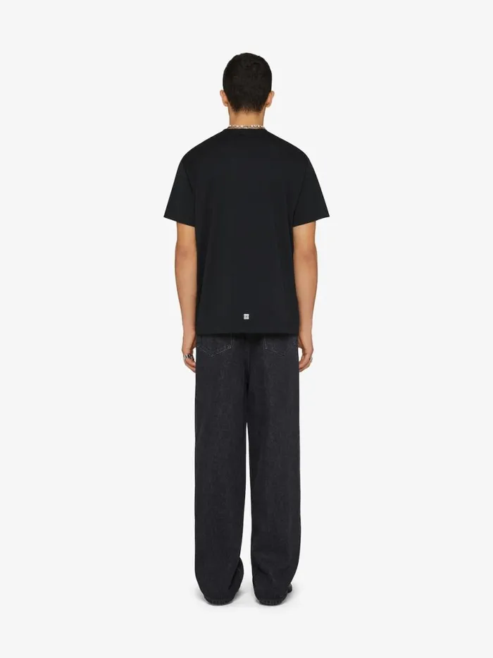 Men TShirts Givenchy 4G Stars Slim Fit Tshirt In Cotton Black