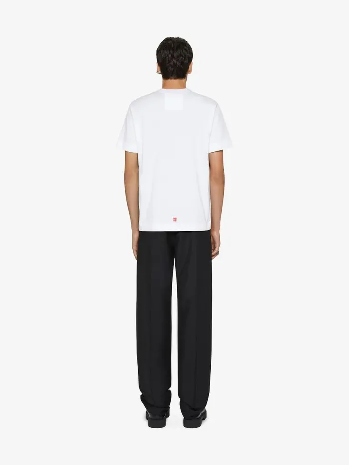 Men TShirts Givenchy 4G Stars Slim Fit Tshirt In Cotton Whitered