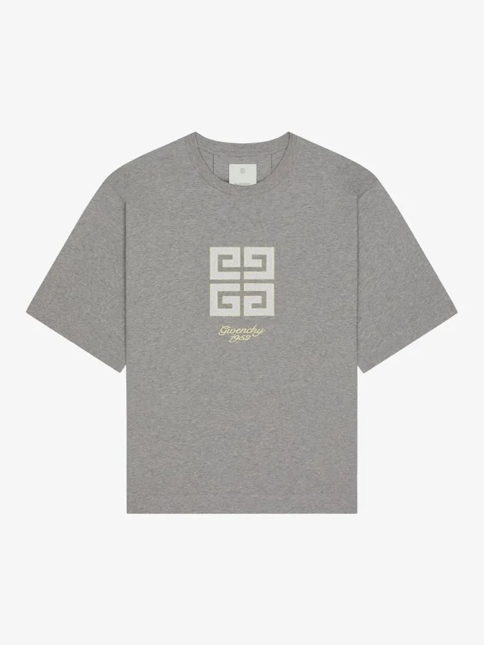 Men TShirts Givenchy 4G Tshirt In Cotton Light Grey Melange