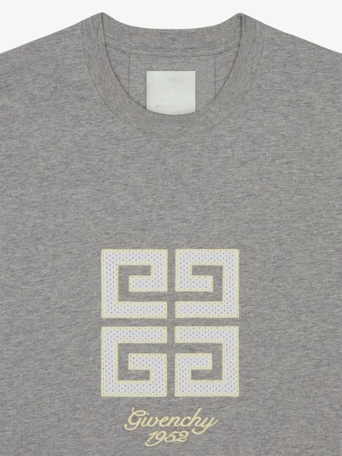 Men TShirts Givenchy 4G Tshirt In Cotton Light Grey Melange