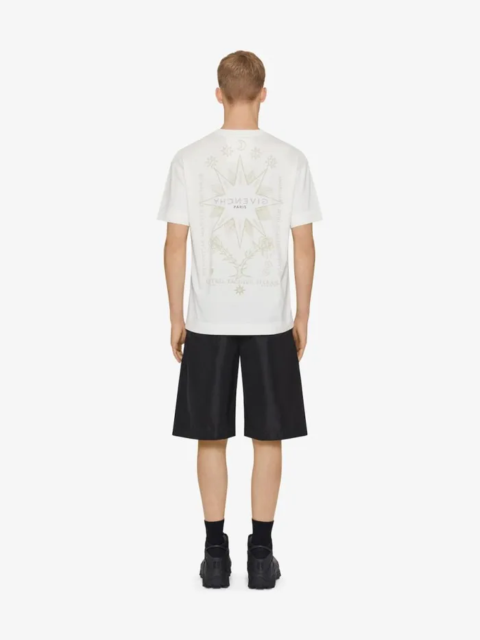 Men TShirts Givenchy GIVENCHY Reverse Tshirt In Cotton With Tarot Print Ivory