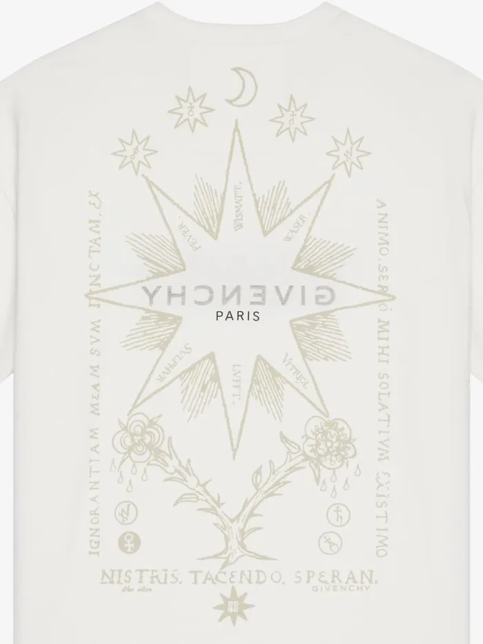 Men TShirts Givenchy GIVENCHY Reverse Tshirt In Cotton With Tarot Print Ivory