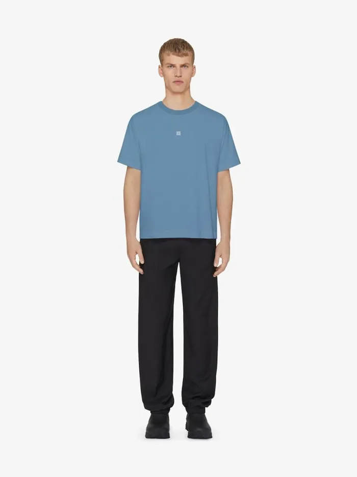 Men TShirts Givenchy Slim Fit Tshirt In Cotton With 4G Detail Bluewhite