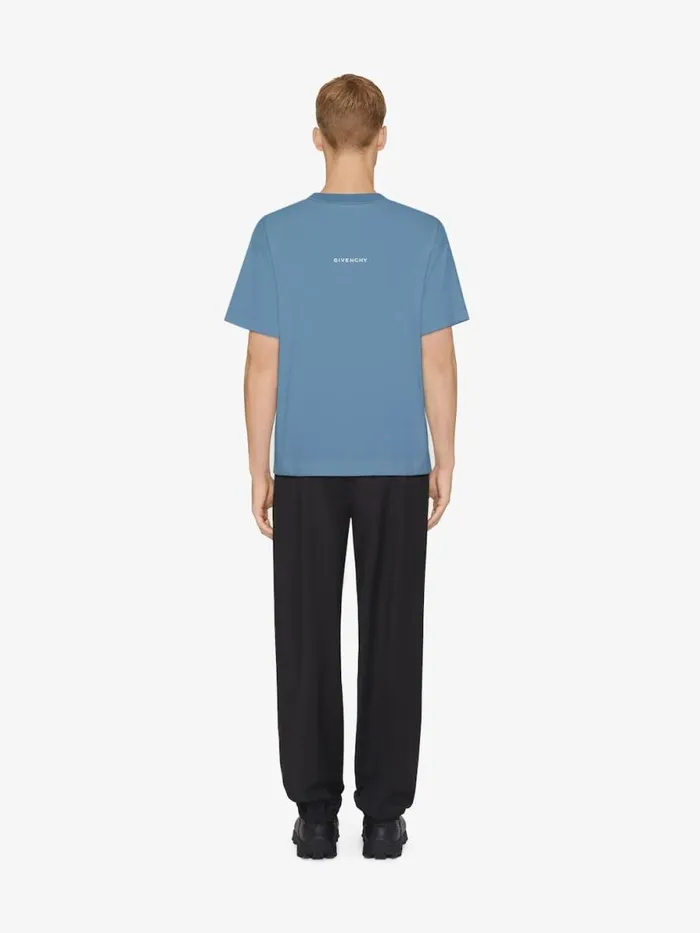 Men TShirts Givenchy Slim Fit Tshirt In Cotton With 4G Detail Bluewhite