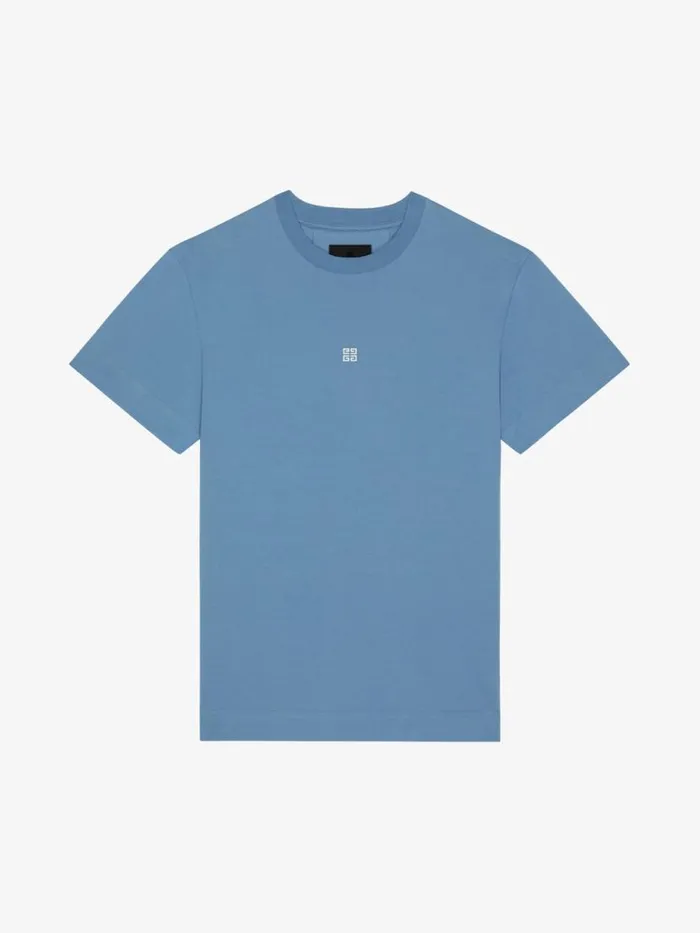 Men TShirts Givenchy Slim Fit Tshirt In Cotton With 4G Detail Bluewhite