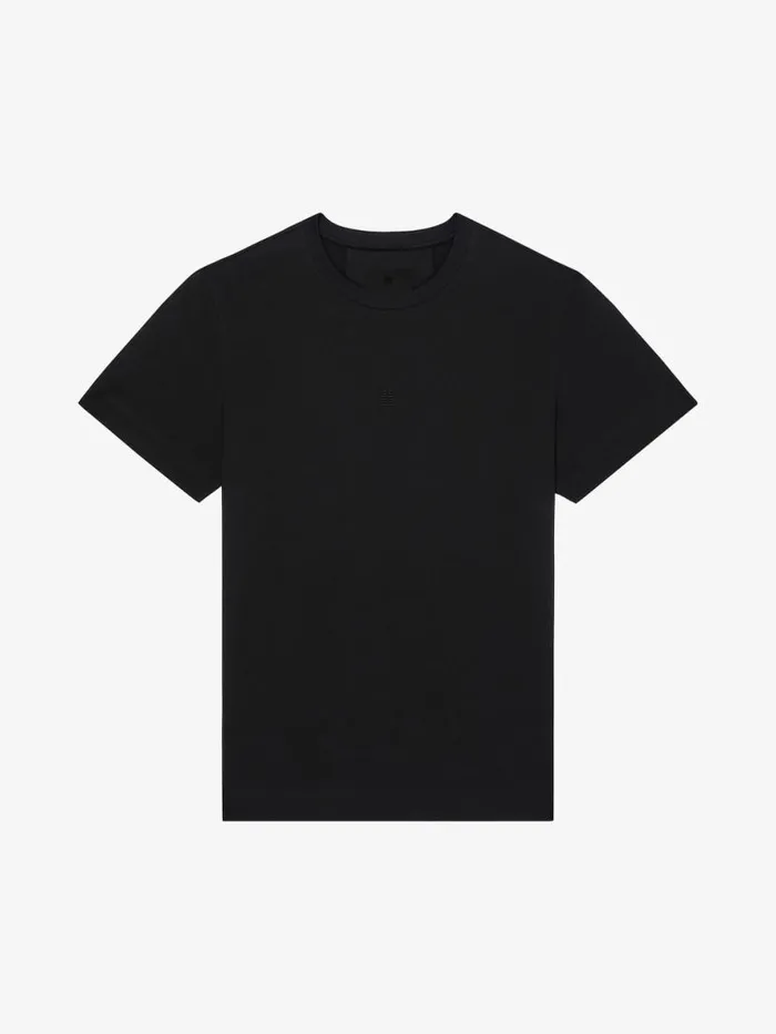 Men TShirts Givenchy Slim Fit Tshirt In Cotton With 4G Embroidery Black