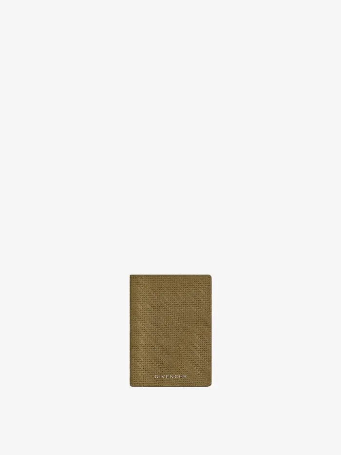 Men Wallets and Card Holders Givenchy GIVENCHY Card Holder In Braidedeffect Leather Khaki Men Wallets and Card Holders Givenchy GIVENCHY Card Holder In Braidedeffect Leather Khaki