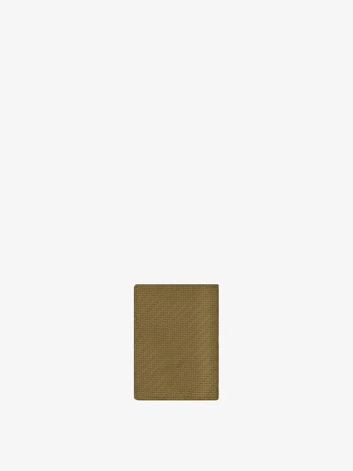 Men Wallets and Card Holders Givenchy GIVENCHY Card Holder In Braidedeffect Leather Khaki