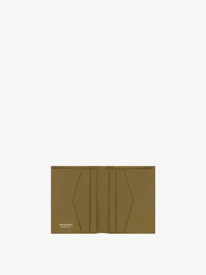 Men Wallets and Card Holders Givenchy GIVENCHY Card Holder In Braidedeffect Leather Khaki
