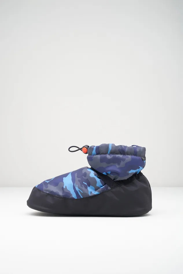 Mens Adult Adult Camo Print Ankle Warm Up Booties Blue Camo Print Bloch