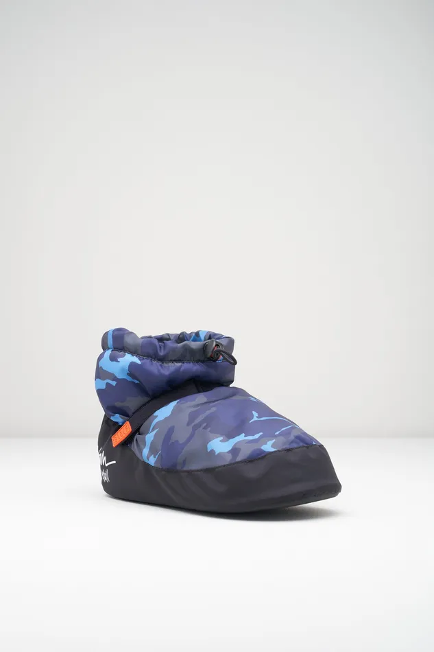 Mens Adult Adult Camo Print Ankle Warm Up Booties Blue Camo Print Bloch