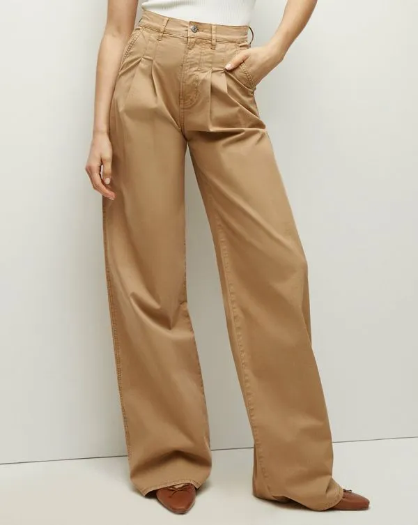 Mia Pleated WideLeg Pant Khaki Women Veronica Beard Pants Mia Pleated WideLeg Pant Khaki Women Veronica Beard Pants