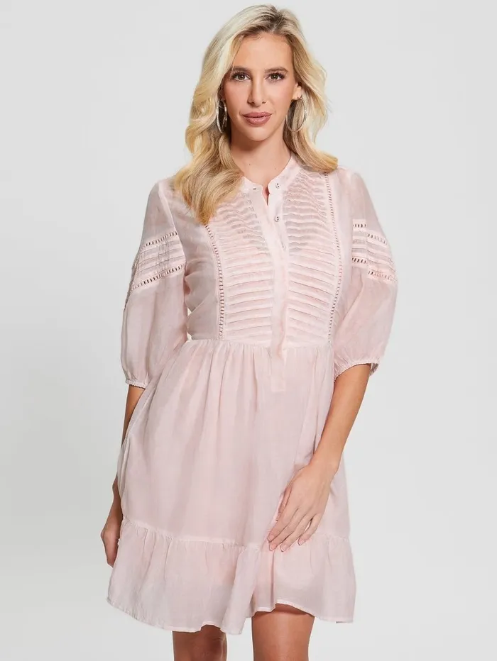 Mia SilkBlend Dress Calm Pink Multi Dresses and Jumpsuits GUESS Women Mia SilkBlend Dress Calm Pink Multi Dresses and Jumpsuits GUESS Women