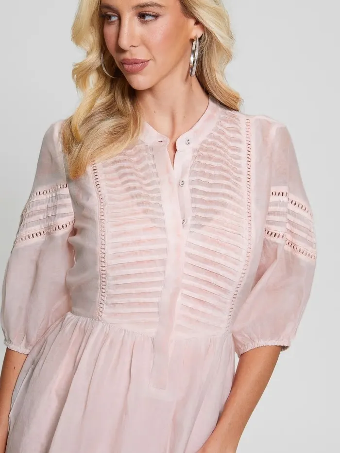 Mia SilkBlend Dress Calm Pink Multi Dresses and Jumpsuits GUESS Women Mia SilkBlend Dress Calm Pink Multi Dresses and Jumpsuits GUESS Women