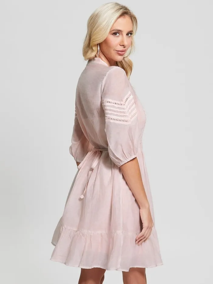 Mia SilkBlend Dress Calm Pink Multi Dresses and Jumpsuits GUESS Women Mia SilkBlend Dress Calm Pink Multi Dresses and Jumpsuits GUESS Women