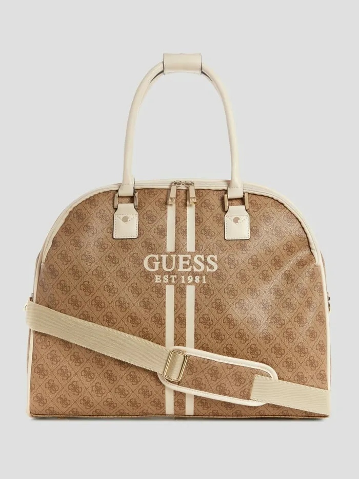 Mildred Quattro G Deluxe Dome Bag Latte WomenMen Luggage and Travel Bags GUESS