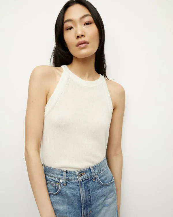 Myrick Cashmere Tank Ivory Women Veronica Beard Tops