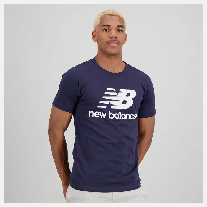 NB Essentials Stacked Logo Tee ECLIPSE Men Shirts New Balance