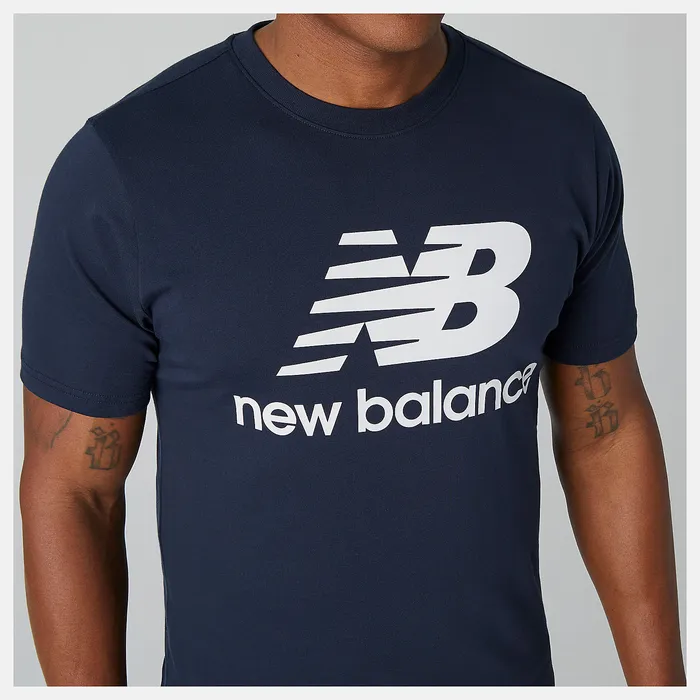 NB Essentials Stacked Logo Tee ECLIPSE Men Shirts New Balance NB Essentials Stacked Logo Tee ECLIPSE Men Shirts New Balance