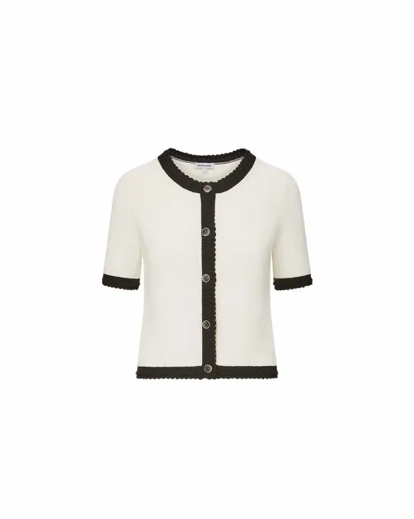 Neroli Cardigan Ivoryandblack Women Veronica Beard Tops Neroli Cardigan Ivoryandblack Women Veronica Beard Tops